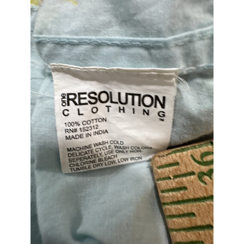 One Resolution Clothing Shirt Mens L Button Up Chest Pocket Hawaiian Tropical‎ - Picture 4 of 15